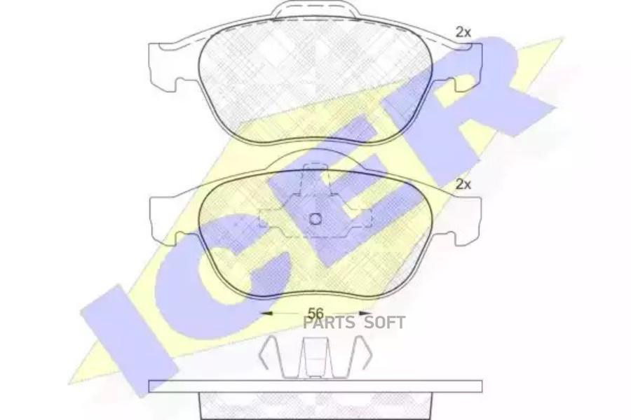 

Колодки торм.пер. RENAULT Espace 2.0-3.0DCi 02->/Laguna 1.6-2.2DCi 0 ICER