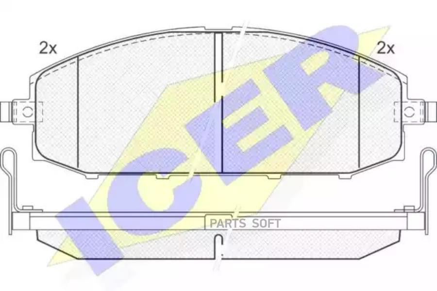 Колодки торм.пер. NISSAN Patrol GR II 2.8TD/3.0DTi 97-> ICER 100055578645