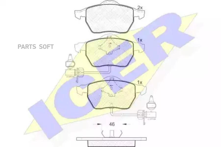 

Колодки торм.пер. AUDI A4/A6 03/97-> VW Passat 10/96-05/05 ICER