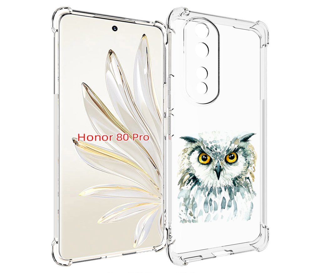 Чехол MyPads Серьезная сова для Honor 80 Pro