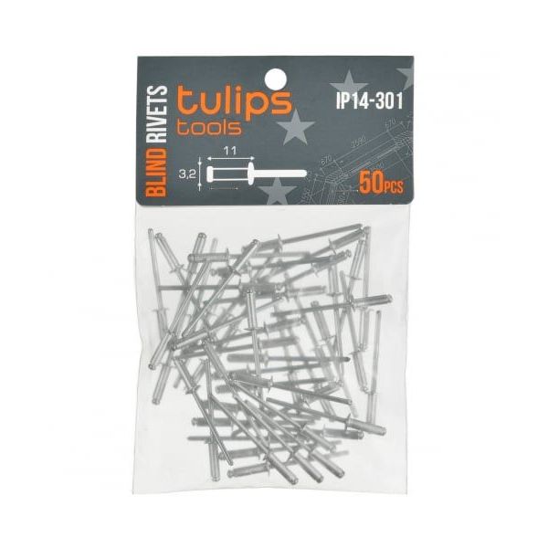 Tulips tools Заклепки вытяжные , 3.2х11 мм, 50 шт IP14-301