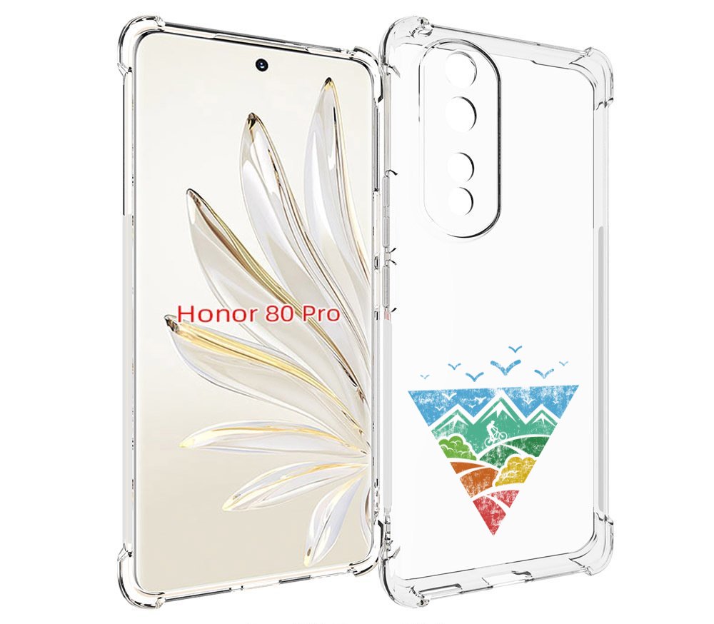 

Чехол MyPads Лес земля море чайки для Honor 80 Pro, Прозрачный, Tocco