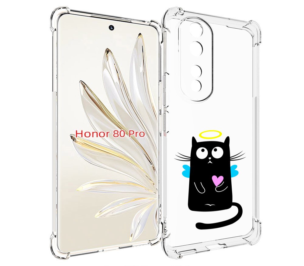 

Чехол MyPads Кот ангелок для Honor 80 Pro, Прозрачный, Tocco