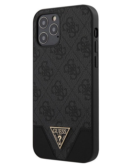 фото Чехол cg mobile guess 4g triangle metal logo iphone 12 pro max серый