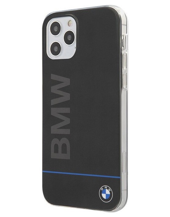 фото Чехол cg mobile bmw signature blue line printed logo iphone 12/12 pro черный