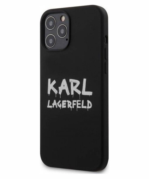 фото Чехол cg mobile karl lagerfeld liquid silicone graffiti logo iphone 12 pro max черный