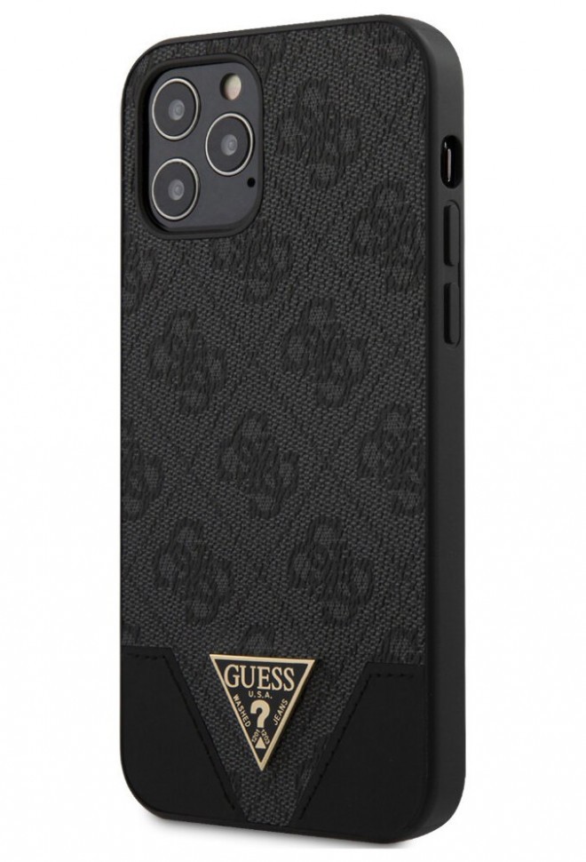 фото Чехол cg mobile guess 4g triangle metal logo iphone 12/12 pro черный