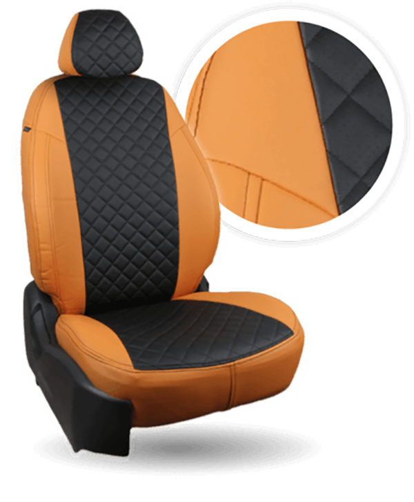 

Авточехлы Автопилот Hyundai Solaris II Sd / Kia Rio IV Ромб / Оранжевый + Черный