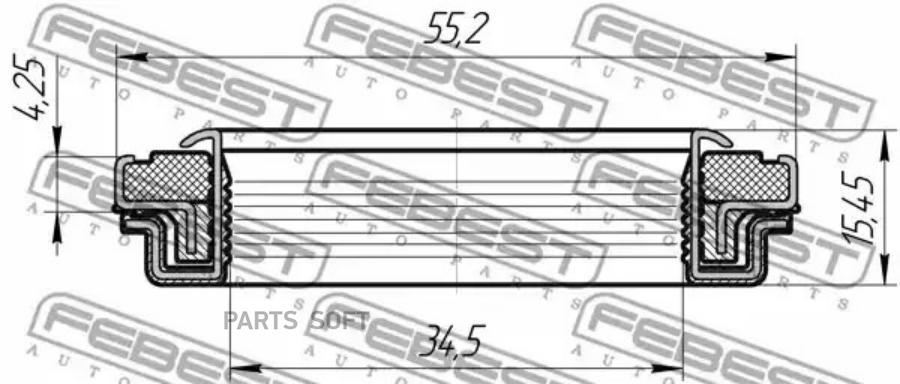 

FEBEST Сальник привода 35x55x4x15.5 FEBEST 95RFW-35550416X