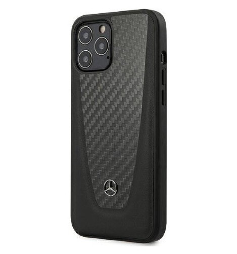 фото Чехол cg mobile mercedes dynamic genuine leather&real cabon iphone 12 pro max черный