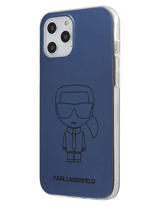 фото Чехол cg mobile karl lagerfeld ikonik metallic eff iphone 12/12 pro синий