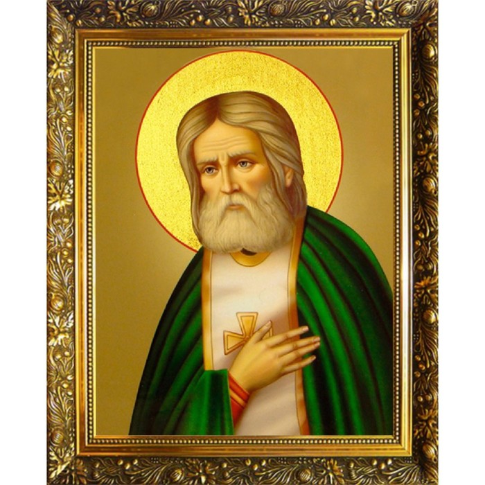 

Алмазная мозаика «Серафим Саровский» 30 × 40 см, 35 цветов + наклейка