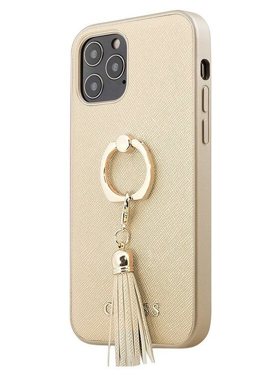 фото Чехол cg mobile guess saffiano + ring iphone 12 pro max бежевый