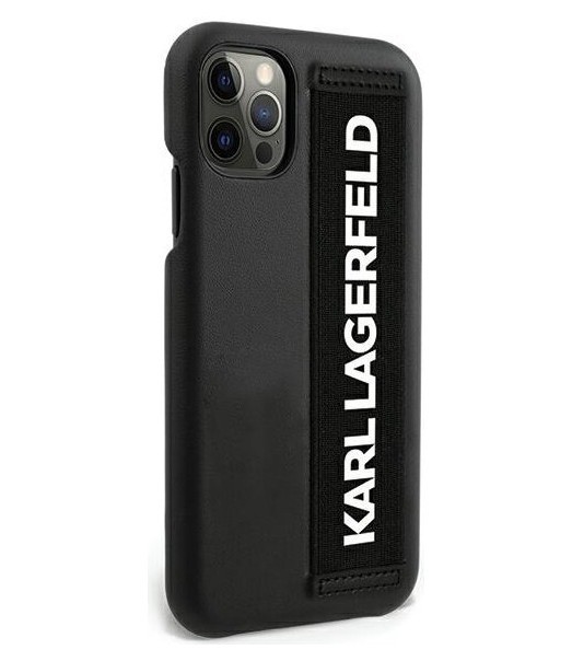 фото Чехол cg mobile karl lagerfeld with elastic strap iphone 12/12 pro черный