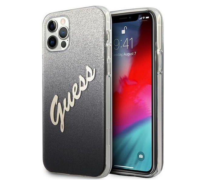 фото Чехол cg mobile guess script logo iphone 12/12 pro черный