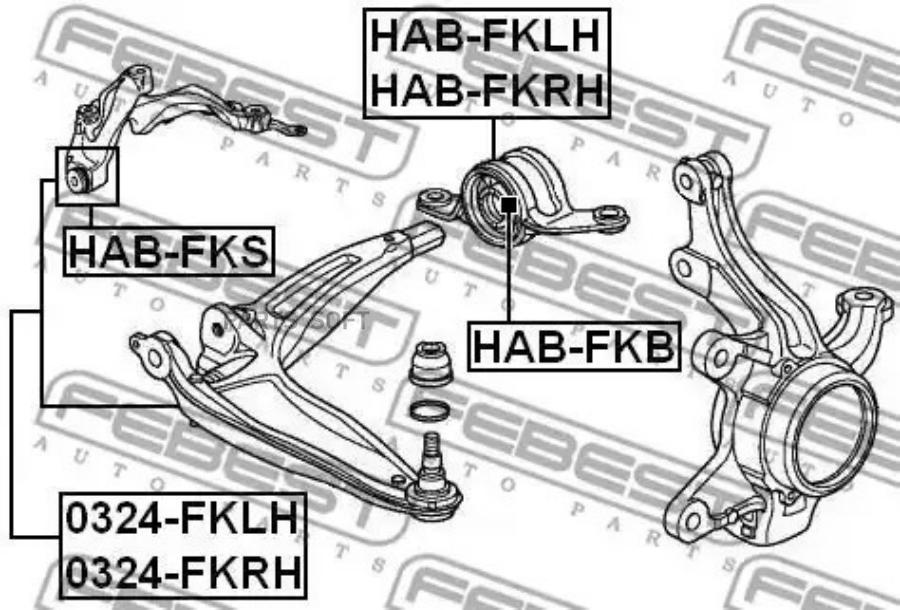 

FEBEST Сайлентблок, задний R переднего рычага FEBEST HAB-FKRH FEBEST HAB-FKRH