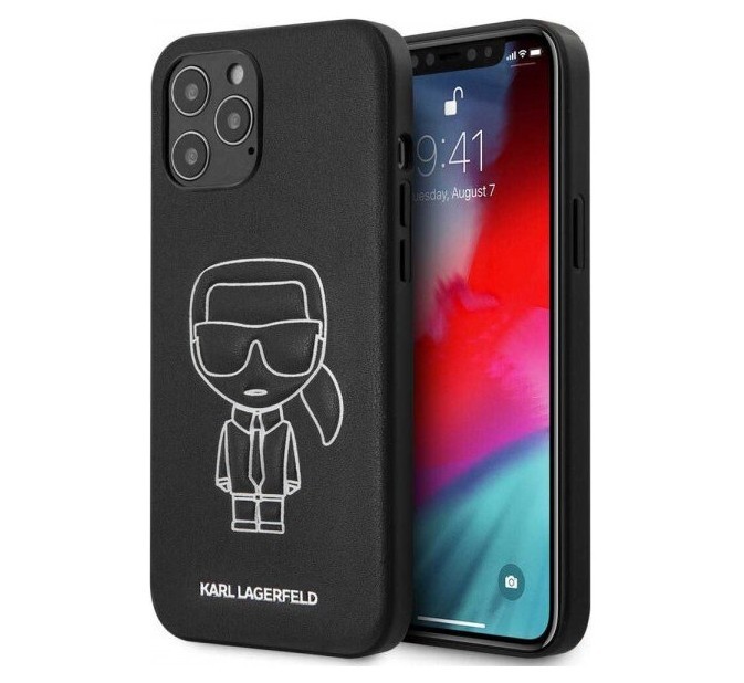 фото Чехол cg mobile karl lagerfeld ikonik iphone 12 pro max черный/белый