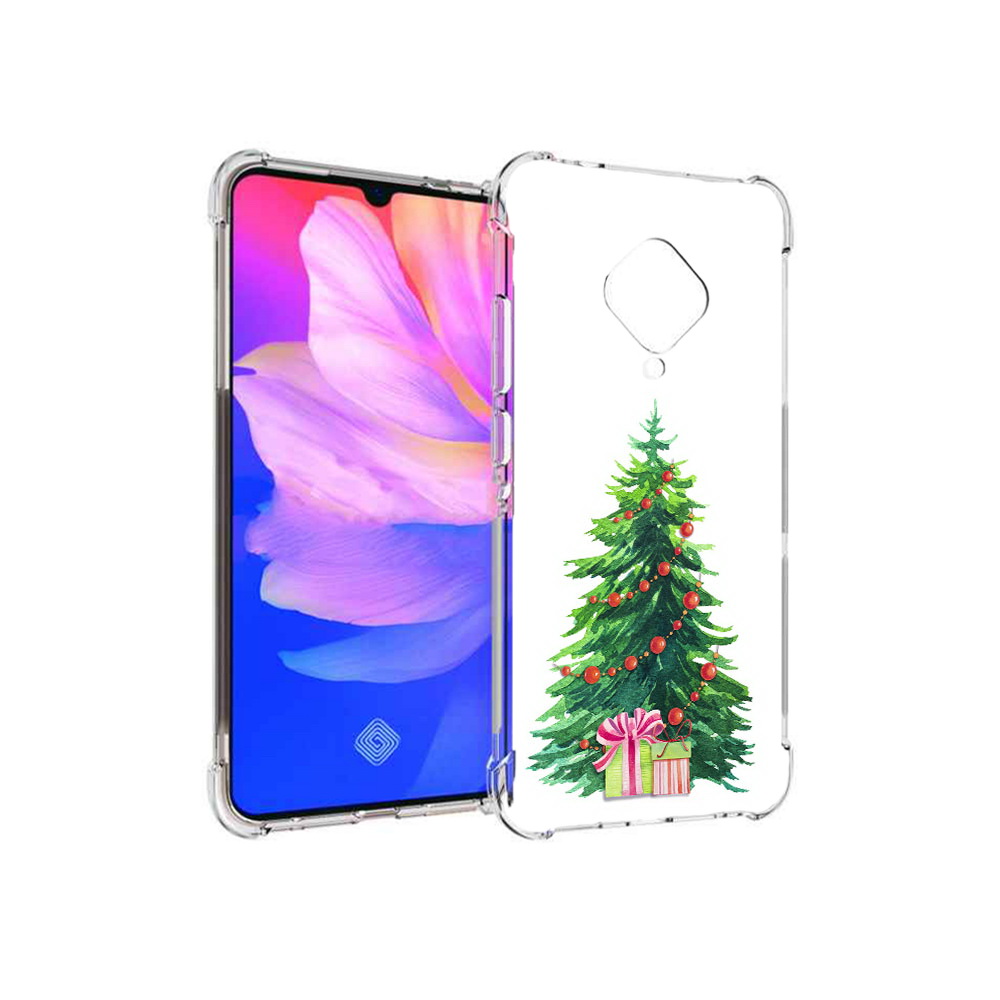 

Чехол MyPads Tocco для Vivo V17 Елка новогодняя с подарками акварель (PT147343.378.78), Прозрачный, Tocco
