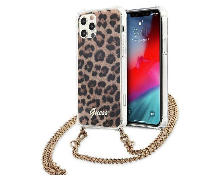 фото Чехол cg mobile guess leopard + gold hand chain iphone 12 pro max "леопард"