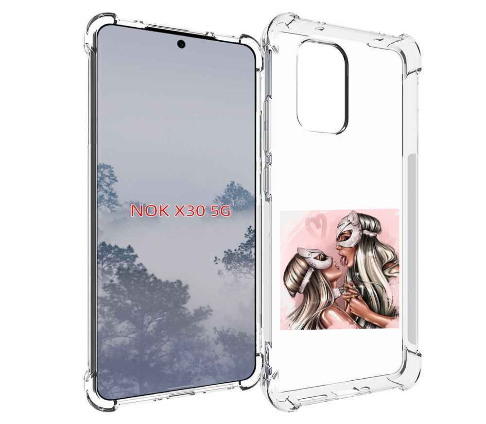 

Чехол MyPads девушки-поцелуй женский для Nokia X30 5G, Tocco