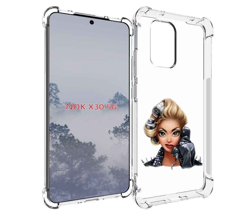 

Чехол MyPads девушка-смайлик-с-телефоном женский для Nokia X30 5G, Tocco