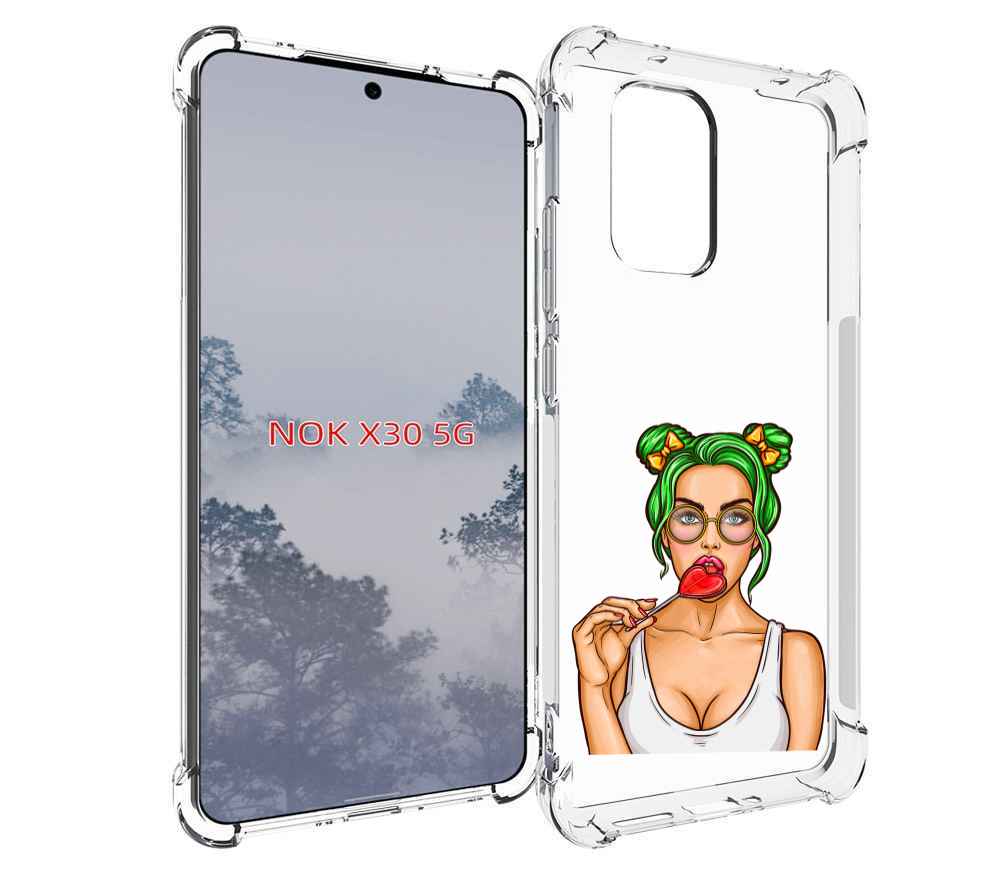 

Чехол MyPads девушка-с-чупачупсом-в-виде-сердца женский для Nokia X30 5G, Tocco