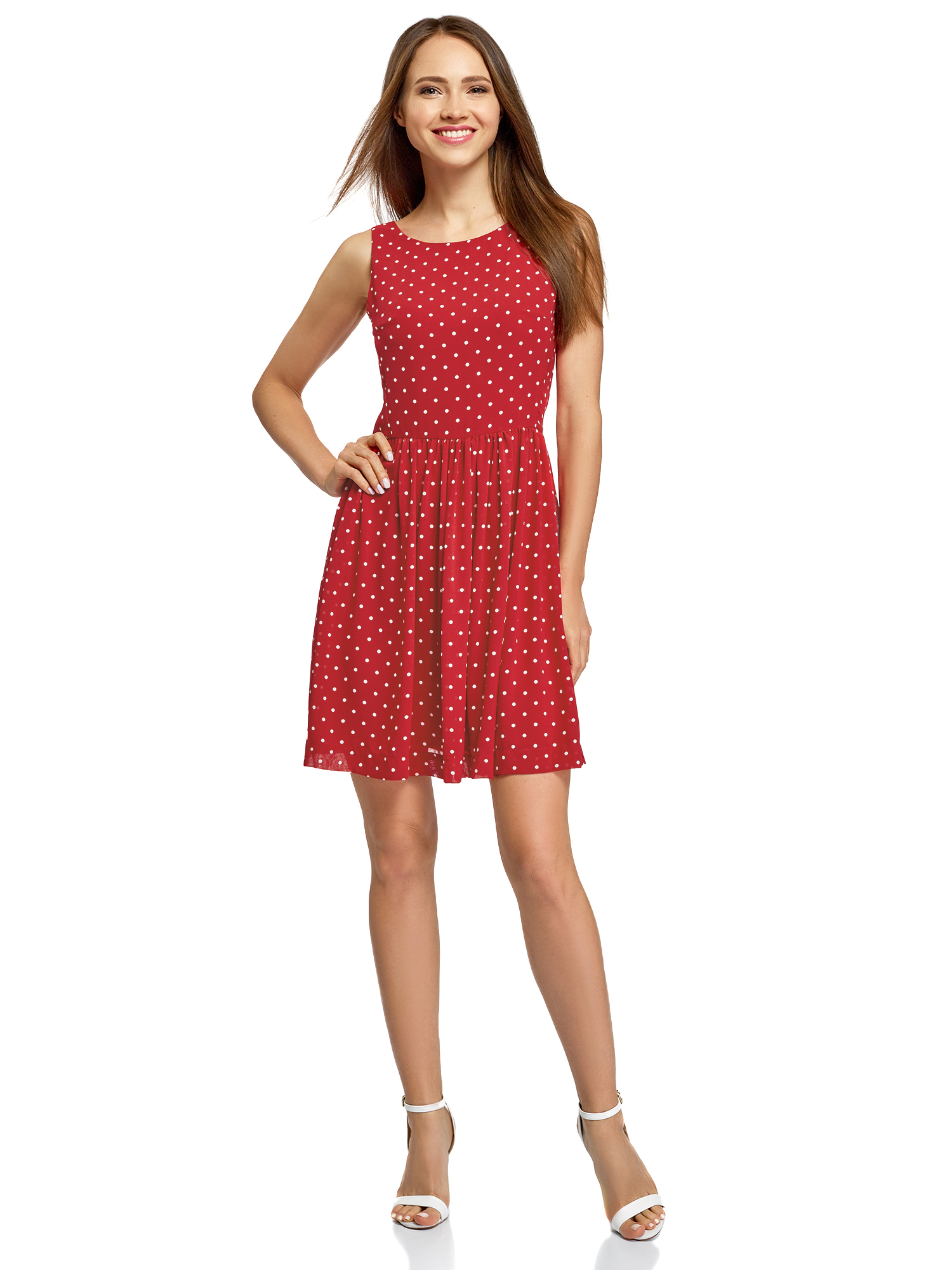 

Платье женское oodji 11900181-2B красное 36/170, Красный, 11900181-2B