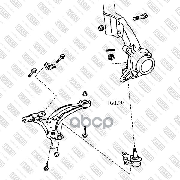 

Сайлентблок (Задний) Переднего Рычага L=R Lexus Rx300 00-> Fixar Fg0794 FIXAR FG0794