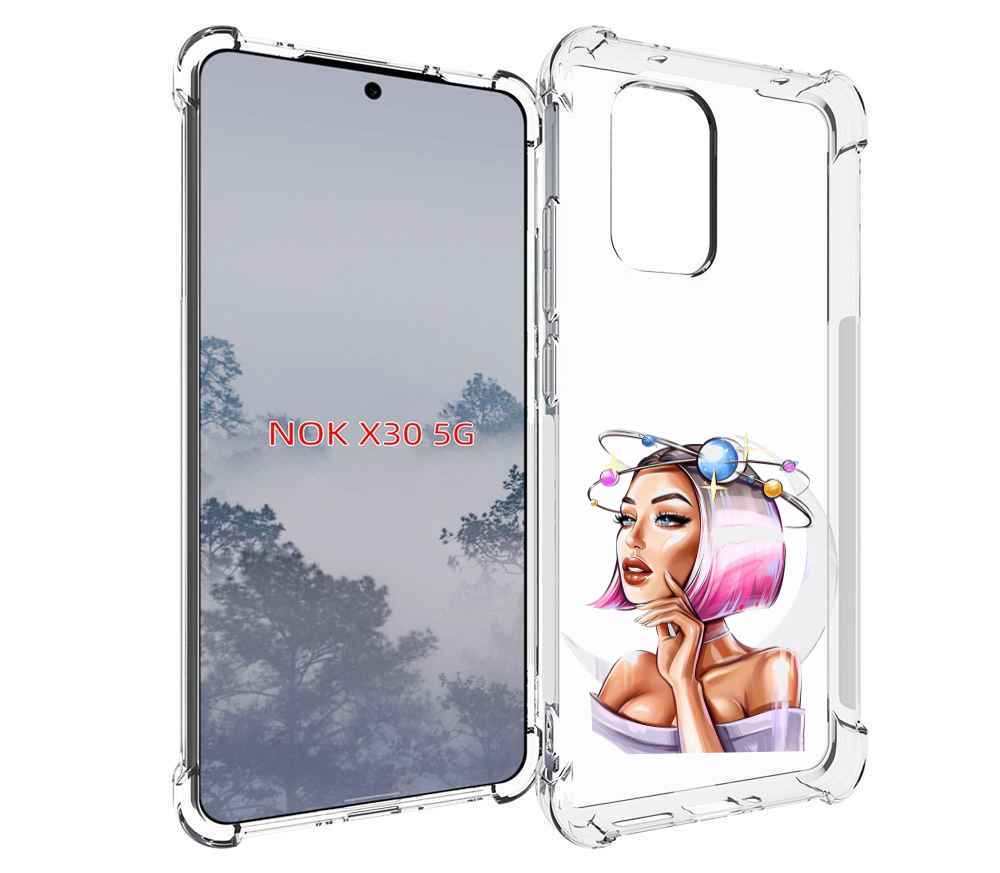 

Чехол MyPads девушка-с-планетами-на-голове женский для Nokia X30 5G, Tocco