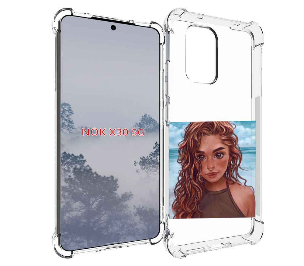

Чехол MyPads девушка-с-пирсингом-на-море женский для Nokia X30 5G, Tocco