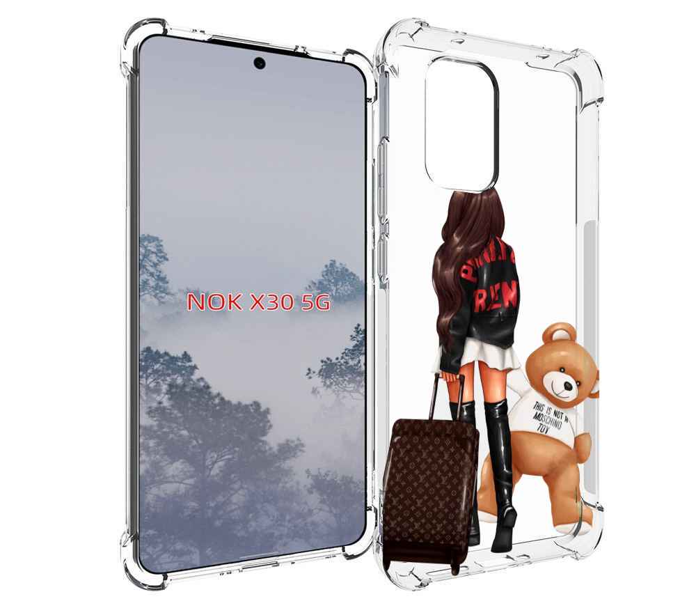 

Чехол MyPads девушка-с-модным-чемоданом женский для Nokia X30 5G, Tocco