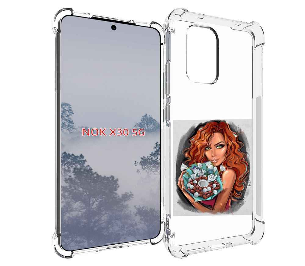 

Чехол MyPads девушка-с-кокосовым-букетом женский для Nokia X30 5G, Tocco