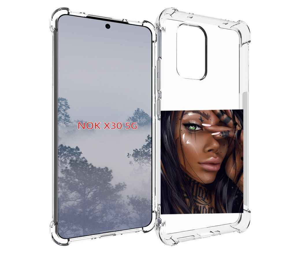 

Чехол MyPads девушка-с-зелеными-глазами-яркими для Nokia X30 5G, Tocco