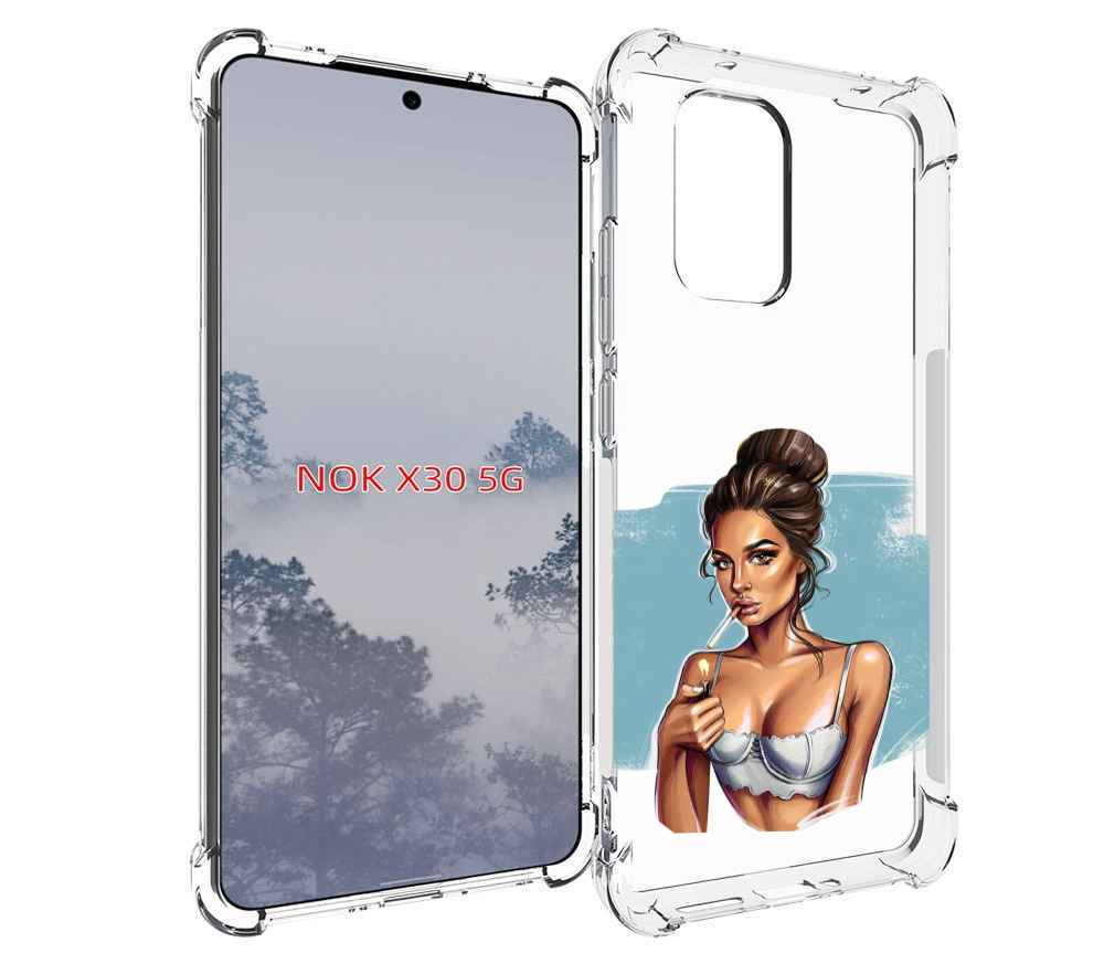 

Чехол MyPads девушка-с-зажигалкой для Nokia X30 5G, Tocco