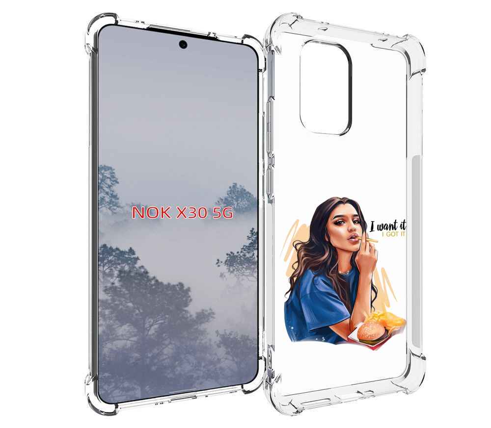 

Чехол MyPads девушка-с-едой-и-сигаретой женский для Nokia X30 5G, Tocco