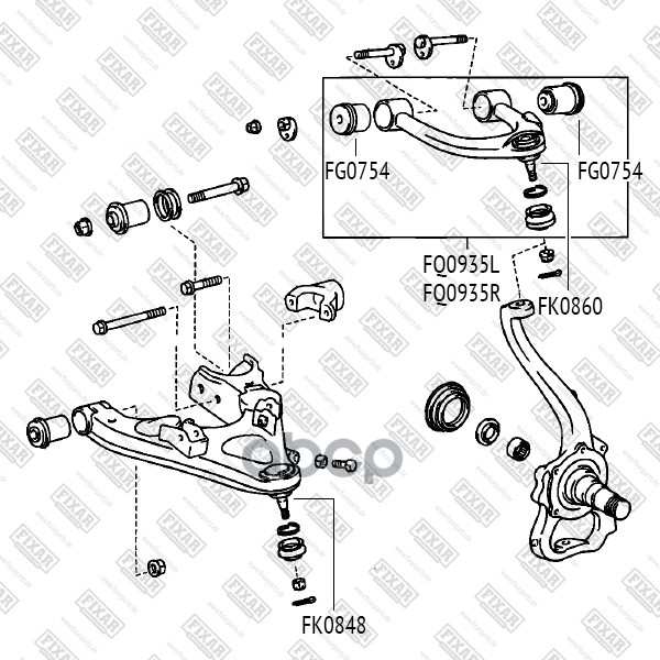 

Сайлентблок (Задний) Переднего Верхнего Рычага L-R Toyota Lc100Lexus Lx470 Fixar Fg0754 FI