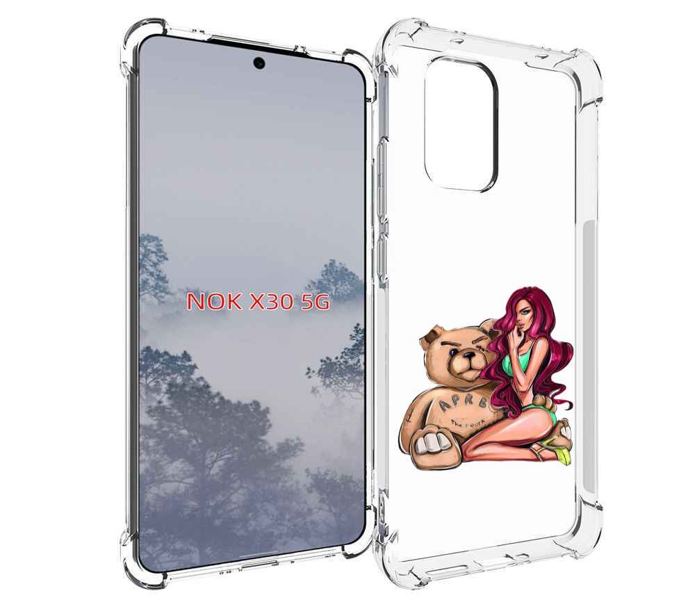 

Чехол MyPads девушка-с-большим-плюшевым-мишкой для Nokia X30 5G, Tocco
