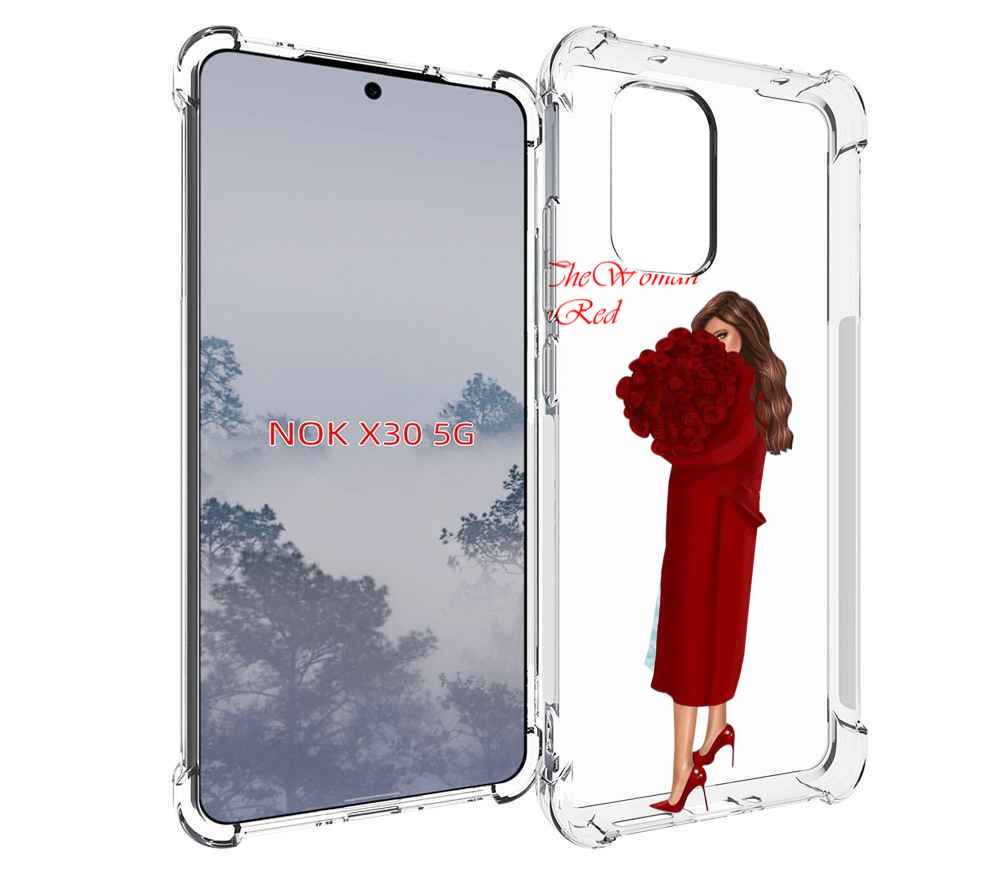 

Чехол MyPads девушка-полностью-в-красном женский для Nokia X30 5G, Tocco