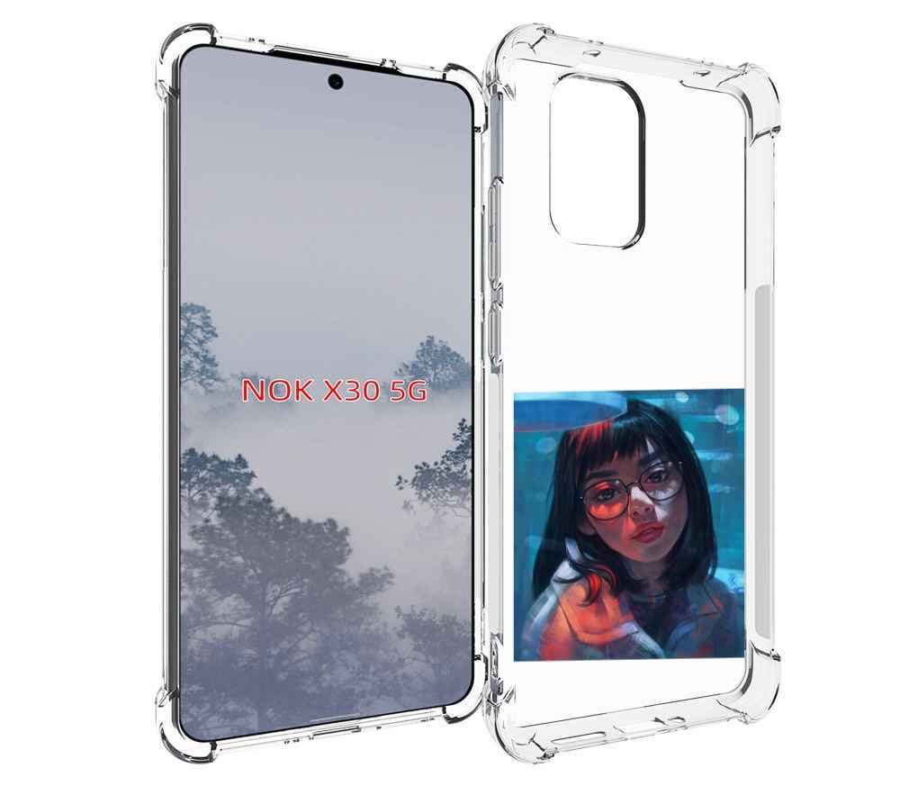 

Чехол MyPads девушка-под-красным-светом для Nokia X30 5G, Tocco