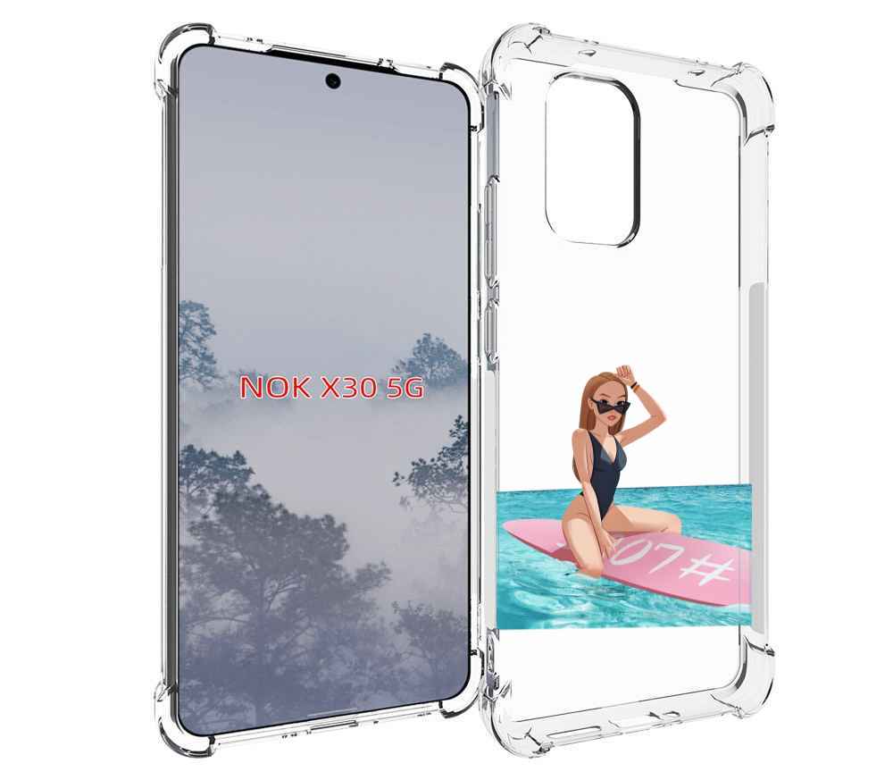 

Чехол MyPads девушка-на-серфе женский для Nokia X30 5G, Tocco