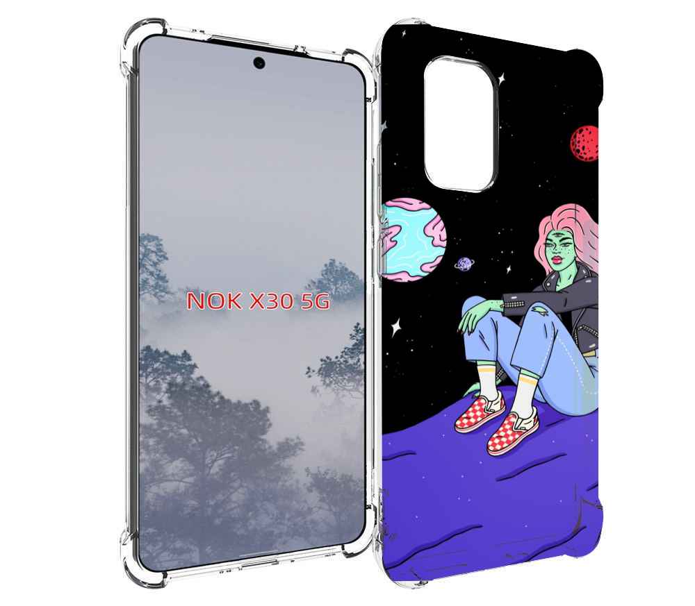 

Чехол MyPads девушка-на-луне-мультик для Nokia X30 5G, Tocco
