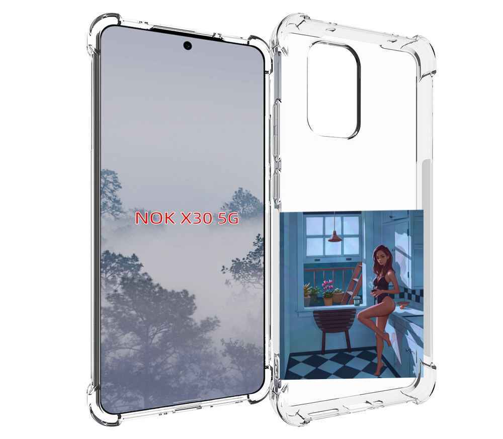 

Чехол MyPads девушка-на-кухне для Nokia X30 5G, Tocco