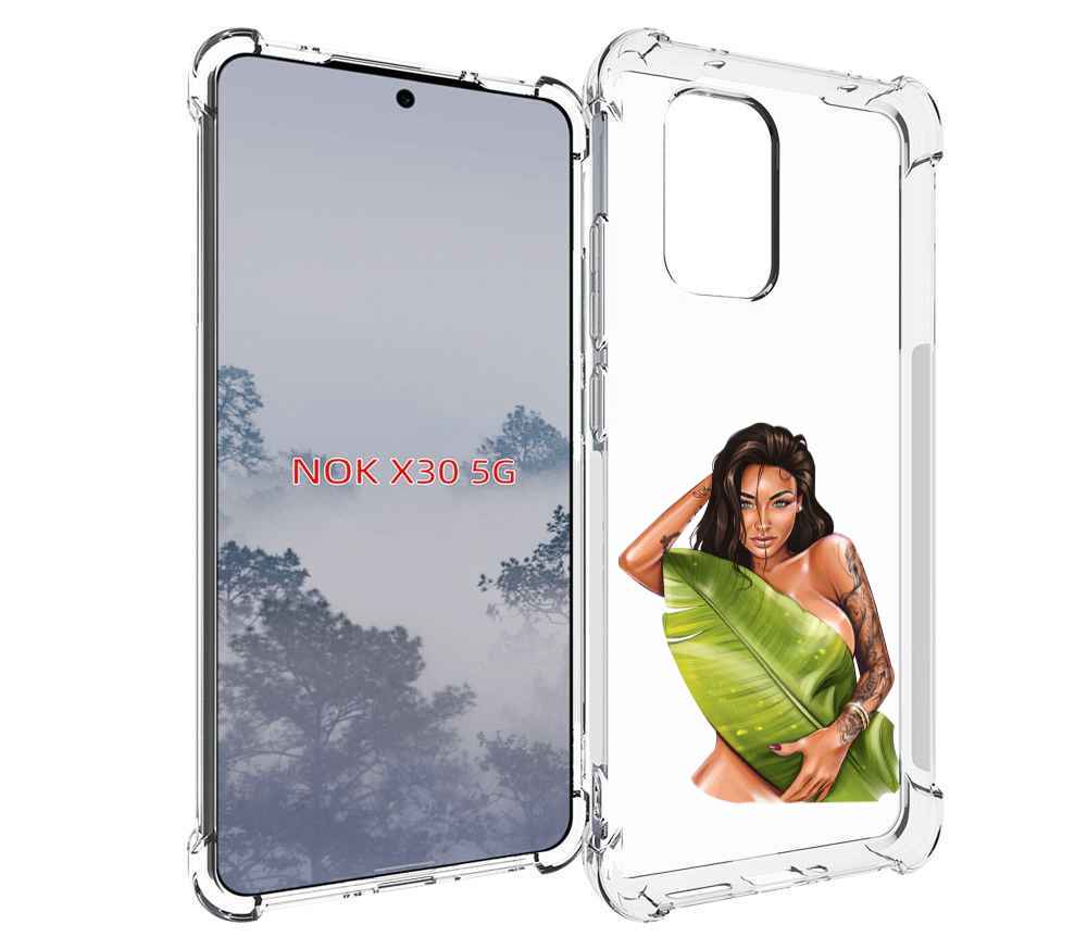 

Чехол MyPads девушка-модель-с-большим-листом женский для Nokia X30 5G, Tocco