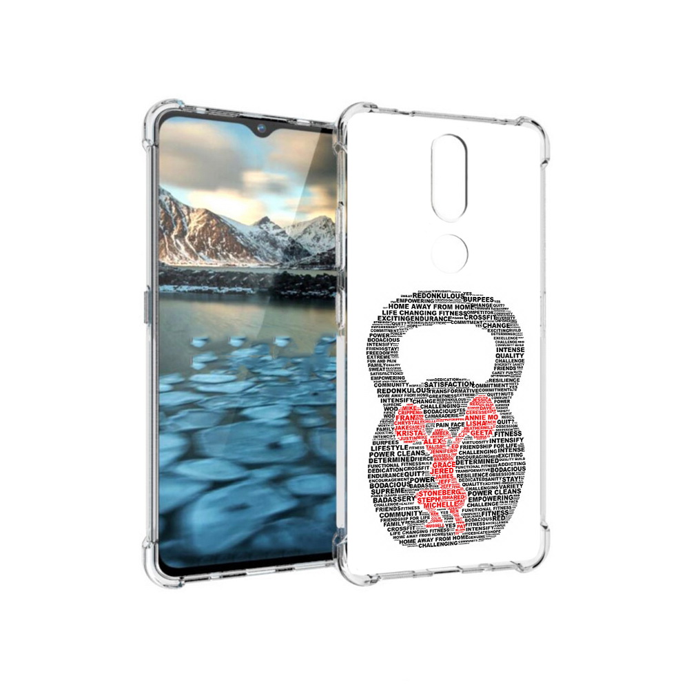 

Чехол MyPads Tocco для Nokia 2.4 бодибилдинг гиря из слов (PT227049.107.232), Прозрачный, Tocco