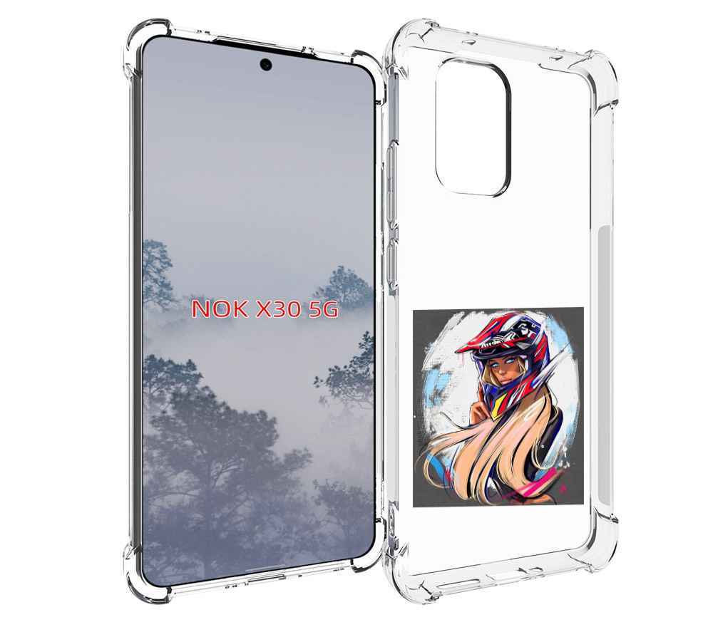 

Чехол MyPads девушка-в-шлеме для Nokia X30 5G, Tocco