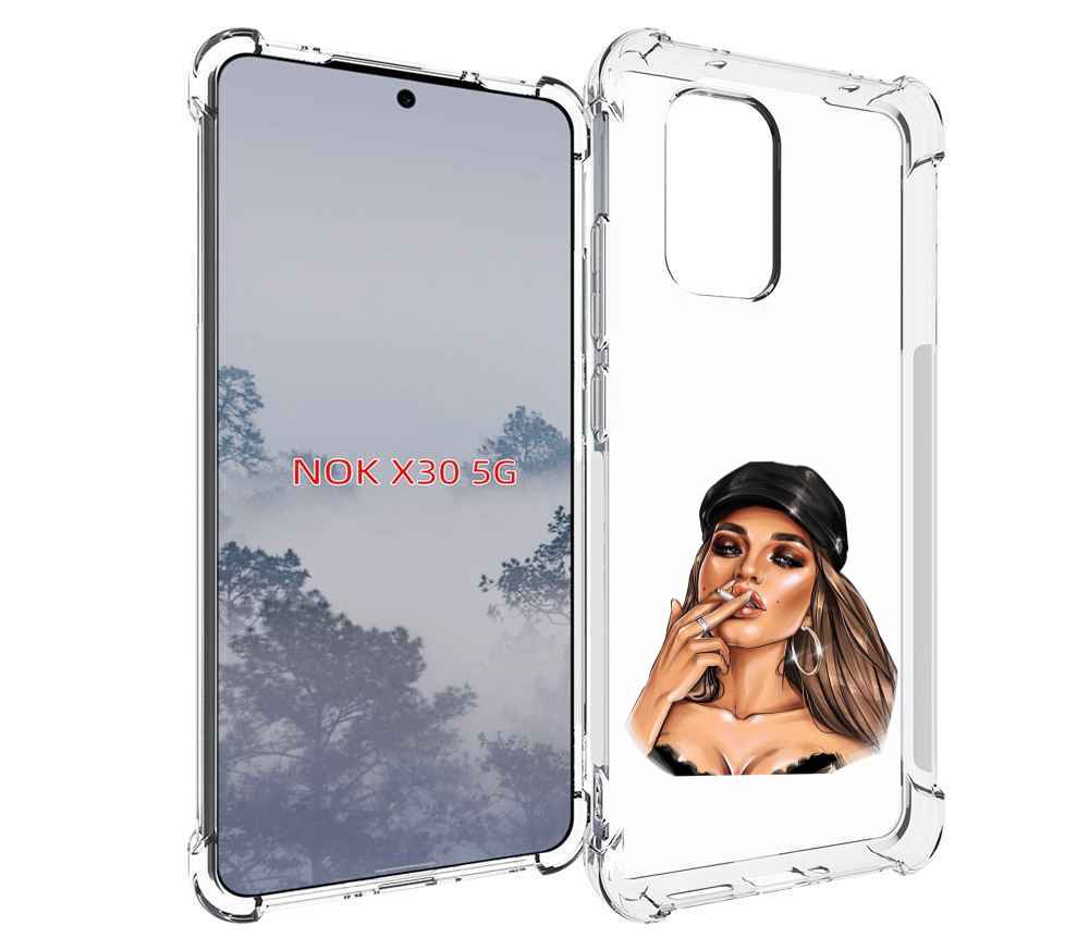 

Чехол MyPads девушка-в-шапке-с-сигаретой для Nokia X30 5G, Tocco