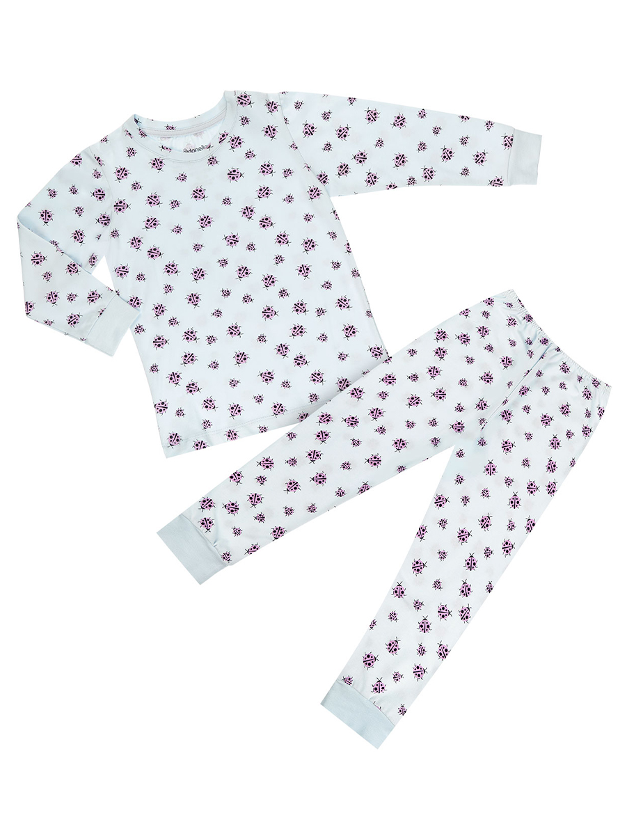 

Пижама для девочек, комплект Божья коровка цв. голубой, р. 98/104, 186коровка