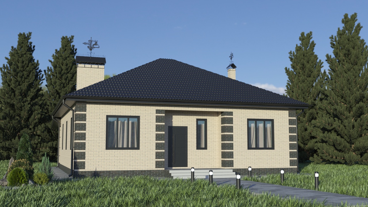 Проект одноэтажного дома STROY-RZN 11-0064 (142,55 м2, 12,21*13,93 м)