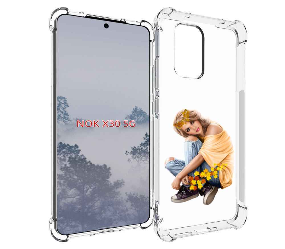 

Чехол MyPads девушка-в-цветочками женский для Nokia X30 5G, Tocco