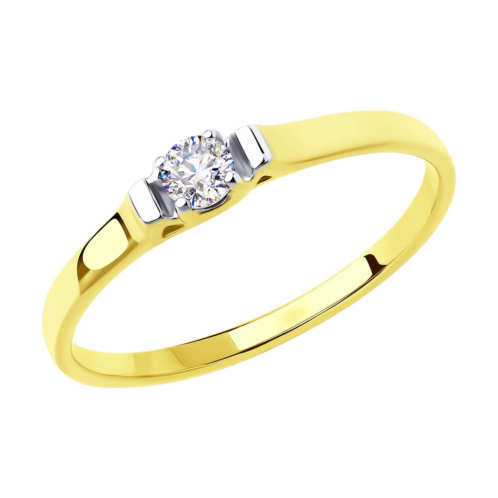 

Кольцо из желтого золота с фианитом р. 16,5 Diamant 53-110-00862-1, 53-110-00862-1